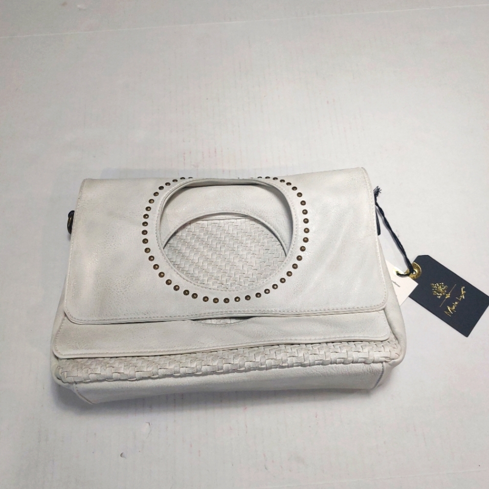 MODA LUXE Unique Women's White Handbag NWT